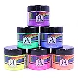 Monalisa Fluoreszierende Acrylfarben Set 6X125ml (750ml) Schwarzlicht Neonfarben, zum Malen auf Holz, Stein und Leinwand, für Kinder, Erwachsene, Hobbymaler und S