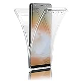 Kaliroo 360° Schutzhülle Klar kompatibel mit Samsung Galaxy Note 8 Hülle, Transparente Silikon Rundum Handyhülle Full-Body Case Slim Cover Dünn, Handy-Tasche Phone Etui Vorne & Hinten Komplett-S