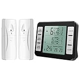 Brifit Kühlschrank Thermometer, Digital Gefrierschrank Thermometer mit 2 Sensoren, Kühlschrankthermometer mit MIN/MAX Display, Temperatur Alarm, ℃/℉ Schalter, für Zuhause, Restaurants, Bars, Café