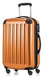 HAUPTSTADTKOFFER - Alex - 4 Doppel-Rollen Handgepäck Hartschalen-Koffer Trolley Rollkoffer Reisekoffer, TSA, 55 cm, 42 Liter, Orang