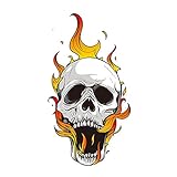 A/X 13cmx7 03cm Cooles Autozubehör Cartoon Skull Flames Aufkleber Motorradhelm Autoaufkleb