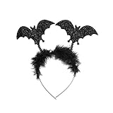 Oblique Unique® Fledermaus Haarreifen mit Glitzereffekt für Prank Monster Grusel Horror Halloween Karneval Fasching Kostü