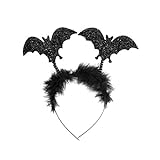 Oblique Unique® Fledermaus Haarreifen mit Glitzereffekt für Prank Monster Grusel Horror Halloween Karneval Fasching Kostü