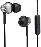 Sony Kopfhörer MDR-EX450AP: mit Kanal-Typ Fernbedienung Mikrofon Chrom grau MDR-EX450AP H