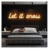 Mtyiddnd Lass es Schnee neon Zeichenlichter, benutzerdefinierte dimmbare LED-Neon for Home-Raum-Schlafzimmer-Wanddekoration, Weihnachtsfeier-Event-Dekor (Color : Yellow, Size : Width 50cm)