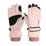 HONGHUA Damenski Handschuhe Touchscreen Plus Samt Dicke Gürtel Wärme Soft Down Baumwollfutter Geeignet for den Außenbereich (Größe : A-Medium)