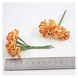 Zxebhsm Künstliche Blumen 6 stück von Mulberry Papier Plum Hochzeit Bouquet/trockenen garn/sammelalbum Sunflower Blume gefälschte Blume (Farbe : Orange)
