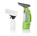 Comag elektrischer Fenstersauger Fensterreiniger inkl. waschbarem Microfaser-Wischbezug + Wischer + Sprühflasche (12W, 3,7V, 1300mAh) grü