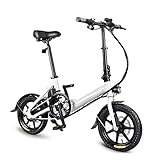 JIEHED Faltbares Fahrrad, 1 Stück Elektro-Faltrad, Klapprad, vorne und hinten, doppelte Scheibenbremse, Power Assist, E-Bike mit 14 Zoll Rädern und 250 W M