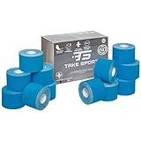 TAKE SPORT, Kinesio tape, Tape Crossfit, Kinesiologie Tape, Kinesio Taping, 12 Rollen, 5 x 5 m, 95% Baumwolle, 5% Elasthan, (Azzurro/Light Blue)