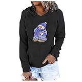 Weihnachten Longpullover für Damen Tunika Damen Sommer locker v Ausschnitt Damen Oberteil Damen Tshirt Longshirt Damen Langarm Winter Seidenbluse Damen Shirt Pullover Damen Damen Ob