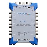 Venton Sat Multischalter 5/16 MSG I Multiswitch für bis zu 16 Teilnehmer I Sat-Verteiler 5 Eingänge 16 Ausgänge - UHD Full HD-TV 4K 3D I Empfang digitaler & terrestrischer Signale I inkl. N