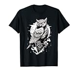Gothic Eule T-Shirt, Gruselige Eule T-Shirt, cooles Eulen-Shirt, Eule T-S
