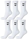 hummel 6er Pack Socken Unisex Sportsocken (Weiß, 41-45 (Size 12))