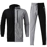 Hirolan Sweatjacke Herren Stehkragen Set Joggingsuit Aus Freizeitanzug Trainingsanzug Hausanzug Herbst Rundkragen Sweatshirt Farbkombination Treppen Sportanzug lauschig