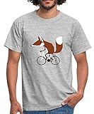 Spreadshirt Fuchs Auf Fahrrad Cycling Fox Männer T-Shirt, XXL, G