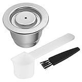 Changor Kaffee Kapsel Hülse, Rostfrei Rostfrei Stahl Kaffee 3.6x3.6x2.5 cm mit Rostfrei Stahl Kapsel WO. n'T