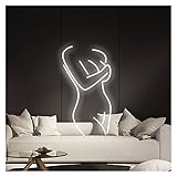 Mtyiddnd Sexy Lady Led Neon Sign Licht-Wand-Lampen-Beleuchtung for Bar Schlafzimmer-Dekoration-Nachtlicht (Color : White, Size : 80x42.5cm)