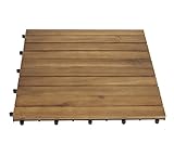 DEGAMO XL Holzfliesen 50x50cm aus Akazien Holz, 5er Set, FSC®-Z