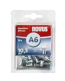 Novus Blindnietmutter Ø6 mm Aluminium, 10 Nietmuttern, M4 Gewinde, 10.5 mm Länge, für Kunststoff und Leichtb