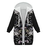 iHENGH Damen Parka Winterjacke,Hooded Overcoat Vintage Modisch Mantel Elegant Plüschmantel Winter Dicker Jacke Warme Winterjacke Mit Kapuze Lässig Pelzmantel Felljacke(B-Schwarz,XL)