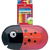 Faber-Castell 112442 - Buntstift Colour Grip, 36er Kartonetui + 183526 - Doppelspitzdose Käfer Inklusiv R