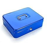 MQXW Blaue Tragbare Geldkassette Mit Schublade Abschließbare Metall-Spardose Münze Bargeld Sparschwein Home Store Schmuck