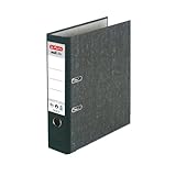 Herlitz 11012846 Ordner max.file nature A4 8 cm, Wolkenmarmorbezug/Papier grau, 5er Pack, schw