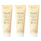 Niyok® Kokosöl Zahnpasta ohne Fluorid und Mikroplastik Plastik | Bio Naturkosmetik Sensitiv auch für Kinder | Xylit Herbal | natürliche Zahncreme VEGAN | Zitronengras & Ingwer (3x 75ml)