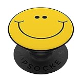 Angenehm charakteristisches Smiley-Gesicht (Retrogelb). PopSockets mit austauschbarem PopGrip