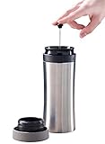 Rosenstein & Söhne French Press Becher: 2in1-Edelstahl-Thermobecher mit French-Press-System, 0,48 l, BPA-frei (Thermo Kaffeebereiter)