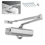 Türschließer Automatik Hydraulik, Einstellbarer Automatischer Federtürschließer, Puffer Geschlossen für Gewerbliche und Private Zuhause 25-45 kg Tür mit Videoinstallation EN1154 Zertifizierung