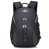 Breold Schulrucksack Jungen Teenager,Rucksack Schule mit 17,3 Zoll Laptoptaschen,Anti-Diebstahl & Wasserdicht,Rucksack Herren mit USB Ladeanschluss für Arbeit,Schw