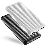 2 Stück Power Bank Powerbank 10000mah Power Bank klein Aber stark Powerbank USB c 4-Port schnellladefunktion Schnellladen PD18W QC3.0, 10000mAh, 1,5mm Dicke für iPhone Android Smartphone, Tab