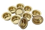 10er Set Kerzentüllen aus Metall, Gold, 14mm., Kerzeneinsatz, Kerzenhalter für Baumkerzen, Tafelkerzen und T