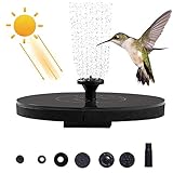 su-luoyu Solar Springbrunnen Pumpe Mit 6 Düsen, 7V 1,4W Schwimmende Solar Teichpumpe Wasserspielpumpe Wasserdichtes Rundes Solar Wasserpumpen Kit Für Vogelbadteich Pool G