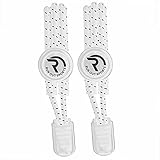 Run out sports elastische Schnürsenkel - Schnellschnürsystem ohne Binden -Schnürsenkel elastisch reflektierend mit Schnellverschluss - für Kinder und Erwachsene - Schuhbänder für Schuhe (weiß)