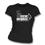 TshirtGrill Steve McQueen - das große Entweichenmädchen slimfit T-Shirt klein, Farbe- Schw