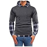 Vexiangni Hoodie Herren Pullover Langarm Sweatjacke Kapuzenpullover Farbblock Sweatshirt Daunenjacke Kurzmantel Puffer Jacke Casual Unisex Hooded Sweatshirt Kleidung