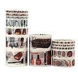 14Rolls Vintage Washi Tape Set Dekorativ für Scrapbooking-Zubehör, Bullet-Journals, Planer, DIY-Handwerk, Schulbedarf, Geschenkverpackung 8 verschiedene Desig