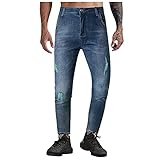 BIBOKAOKE Jeans Herren Einfarbig Slim Fit Jeanshosen Casual Mode Stretchdenim Hose Herrenjeans Lässige Denimhosen Sporthose Lange Jeanshose Stretch-Denim Männer Jeans-Hose D