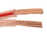 FACONET Lautsprecherkabel 99,99% OFC Kupfer 2X 4,0mm², transparent, Boxenkabel, Speakercable, Markierungsstreifen (5 Meter)