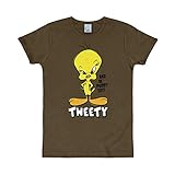 Logoshirt Looney Tunes - Birdie Tweety Unisex Slimfit T-Shirt - braun - Lizenziertes Originaldesign, Größe M