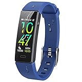 Dwfit Fitness Armband mit Pulsmesser,Wasserdicht Blutdruckmesser Fitness Tracker Aktivitätstracker Pulsuhren Schrittzähler,Uhr Smartwatch mit Schlafmonitor für iOS Android Handy (Blau1)