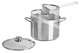 Barazzoni 421049524 Spaghetti-und Pastatopf mit Zwei Siebeinsätzen, ø 24 cm, Inhalt 7,25 l, Edelstahl 18/10, G