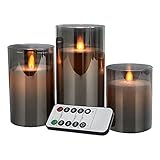 enjoymentlin flammenlose Kerzen – 3 Stück realistische LED-Kerzen für Weihnachten Party Dekoration Zuhause Party Dek