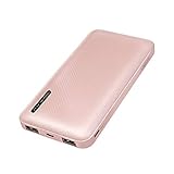 LogiLink PA0257R - Powerbank 10000 mAh, Lithium-Polymer, inkl. 2-in-1 Kabel, Farbe: Roség