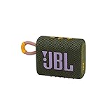 JBL GO 3 kleine Bluetooth Box in Grün – Wasserfester, tragbarer Lautsprecher für unterwegs – Bis zu 5h Wiedergabezeit mit nur einer Akkuladung