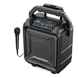 Karaoke Anlage 600W Tragbare PA mit Bluetooth 5.0, DJ Lautsprecher PA System mit Mikrofon unterstützt USB, AUX-IN, E-Gitarre Ideal für Party,Konferenz,Aufführung