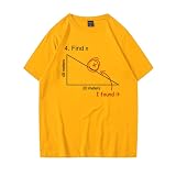 Unisex Bottom Shirt Creative Find-X Mathematical Formula Cotton T-Shirt Loose Casual Tops (Gelb,M)